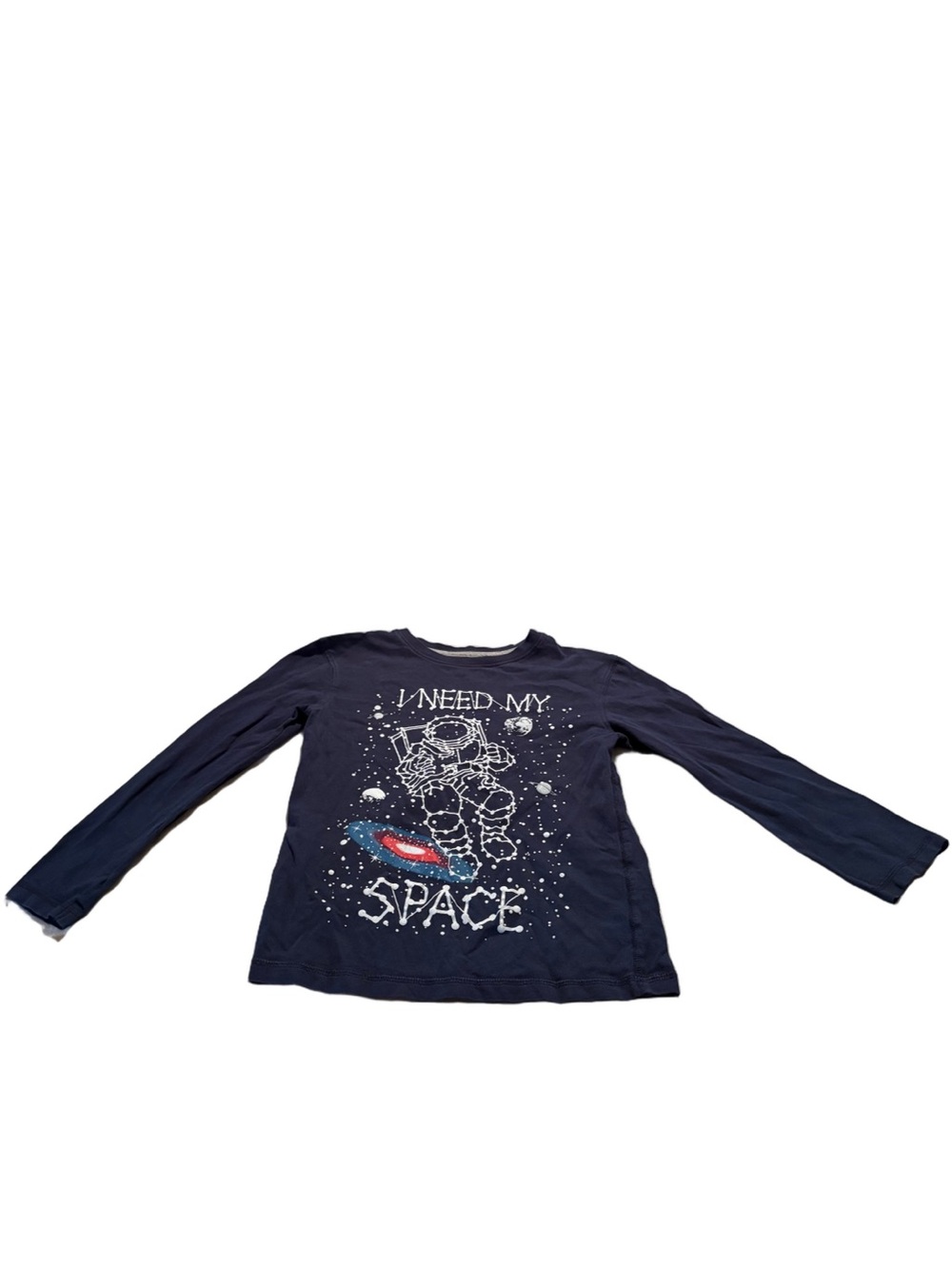 Boys Dark Navy Blue Space Long Sleeve Shirt Size Medium